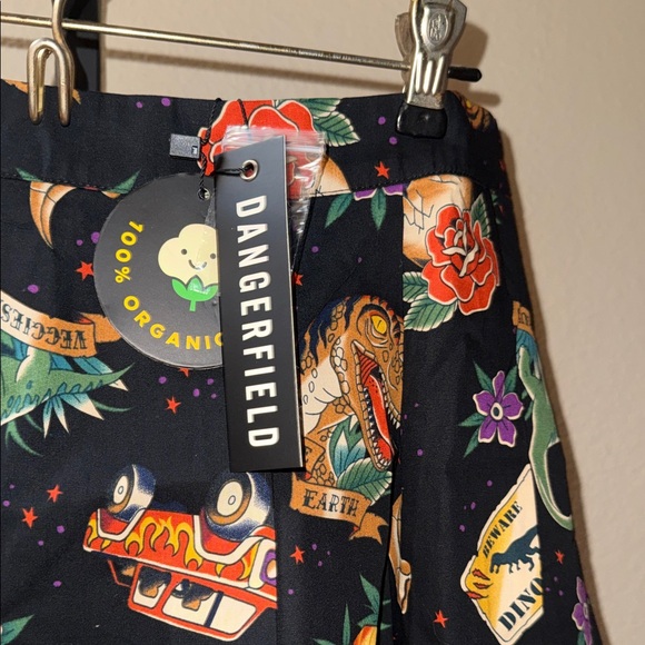 NWT Dangerfield Prehistoric Tattoo Dinosaurs Jurassic Park Skater Skirt Sz 14 - Picture 3 of 7